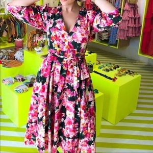 ZARA Printed Floral Dress w Belt